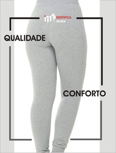Calça Legging Cintura Alta Cotton Fitness | (Cinza Claro) | Ref: LEGL045 - Promoção !!! - comprar online