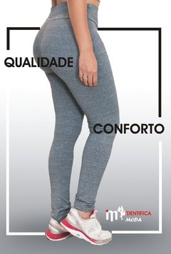Calça Legging Academia Cintura Alta Fitness Cinza | (Mescla) | Ref: LEGL044 - Promoção !!! - comprar online