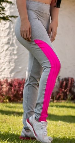 Calça Fitness Mescla com Lateral Rosa | (Cinza/Rosa) | Ref: LEGPE01 - Mega Promoção!!! - comprar online
