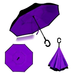 Paraguas de Sistema Invertido Reforzado Antiviento Colores - tienda online