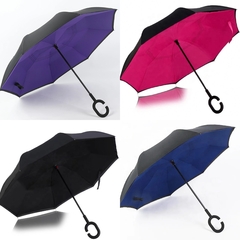 Paraguas de Sistema Invertido Reforzado Antiviento Colores - comprar online
