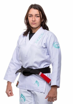 Kimono DRAGÃO Jiu Jitsu SAFIRA Branco FEMININO