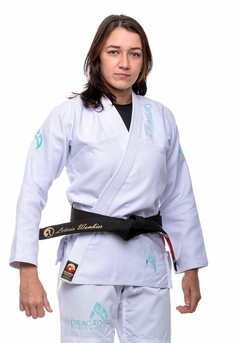 Kimono DRAGÃO Jiu Jitsu SAFIRA Branco FEMININO - comprar online