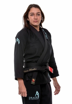 Kimono DRAGÃO Jiu Jitsu SAFIRA Preto FEMININO - comprar online