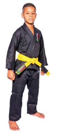 KIMONO BRAZIL COMBAT INFANTIL REFORÇADO PRETO - comprar online