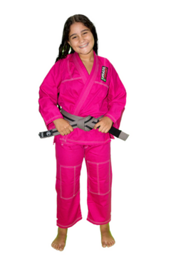 KIMONO BRAZIL COMBAT INFANTIL REFORÇADO ROSA - comprar online