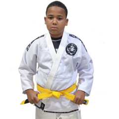 KIMONO AKIRA INFANTIL BRANCO TRANÇADO - JIUJITSU