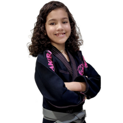 KIMONO AKIRA INFANTIL FEMININO PRETO TRANÇADO - JIUJITSU - comprar online