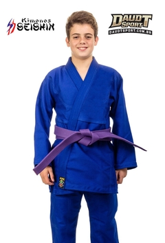 KIMONO SEISHIN JUDO TRANÇADO PLUS INFANTIL AZUL