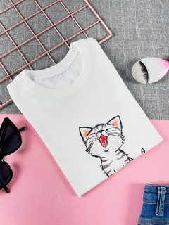 T-shirt ribana canelada Cat