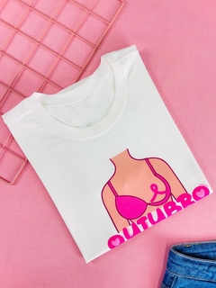 T-shirt ribana canelada Outubro Rosa - comprar online