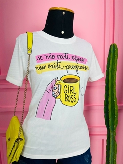 T-shirt Ribana Canelada Se não existe esforço, não existe progresso (Girl boss) - comprar online