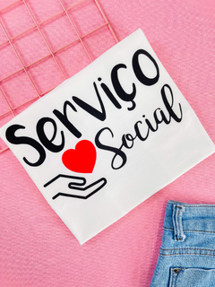 T-shirt ribana canelada Profissões Serviço social
