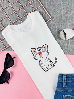 T-shirt ribana canelada Cat - comprar online