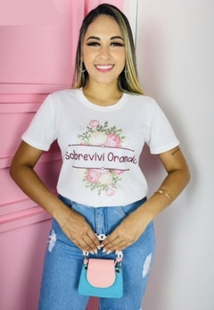 T-shirt ribana canelada Sobrevivi orando - comprar online