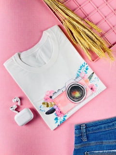 T-shirt ribana canelada Máquina fotográfica