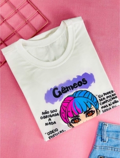 T-shirt ribana canelada Signo Gêmeos - comprar online