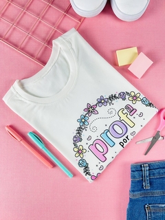 T-shirt ribana canelada Professora por amor - comprar online