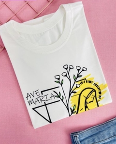 T-shirt ribana canelada Ave Maria cheia de graça - Fabi T-shirts