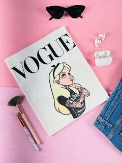 T-shirt ribana canelada Vogue Alice do país das maravilhas