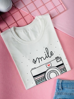 T-shirt ribana canelada Smile Pleace - comprar online