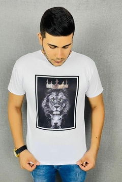T-shirt Masculina Canelada Leão de Judá e o cordeiro