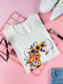 T-shirt ribana canelada Tigre florido - comprar online