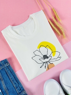 T-shirt ribana canelada Flor - comprar online