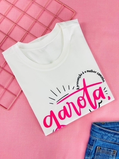 T-shirt ribana canelada Garota se toca! Outubro rosa - comprar online