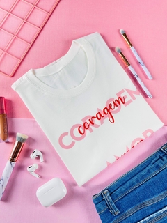 T-shirt ribana canelada Coragem, amor e fé. - comprar online