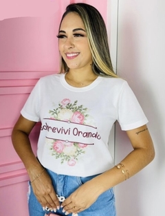 T-shirt ribana canelada Sobrevivi orando na internet