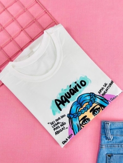 T-shirt ribana canelada Signo Aquário - comprar online