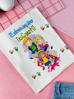 T-shirt ribana canelada Educação Infantil