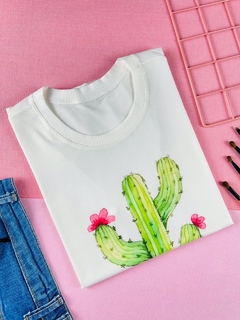 T-shirt ribana canelada Cacto xícara - comprar online