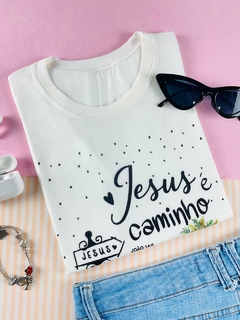 T-shirt ribana canelada Jesus é o caminho - comprar online