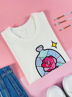T-shirt ribana canelada Rosa - comprar online