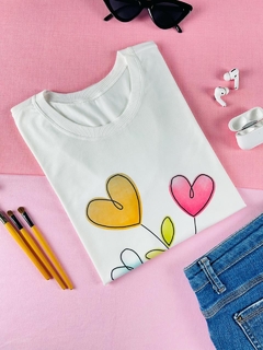 T-shirt ribana canelada Três corações - comprar online