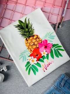T-shirt ribana canelada Abacaxi aloha