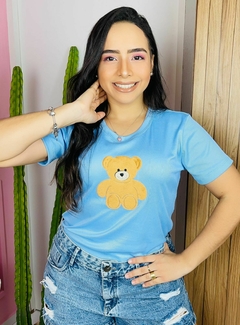 T-shirt Canelada Teddy - Azul Céu