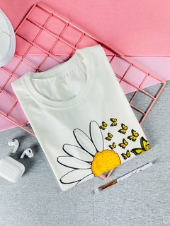 T-shirt ribana canelada borboletas - comprar online