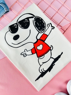 T-shirt ribana canelada Snoopy