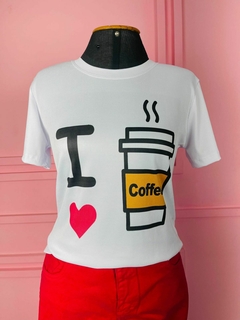 T-shirt Canelada I love coffe na internet