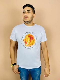 T-shirt Masculina Canelada Leão da tribo de Judá, Raiz de Davi