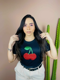 T-shirt Canelada Cherry -Preta