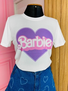T-shirt Ribana Canelada Barbie coração lilás na internet