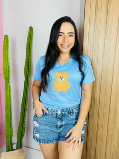 T-shirt Canelada Teddy - Azul Céu - loja online