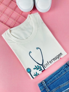 T-shirt ribana canelada Enfermagem por amor - comprar online