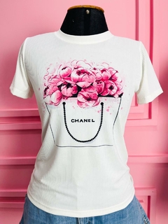 T-shirt Ribana Canelada Bolsa Chanel