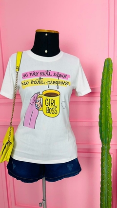 T-shirt Ribana Canelada Se não existe esforço, não existe progresso (Girl boss)