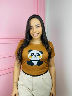 T-shirt Canelada Panda- caramelo na internet